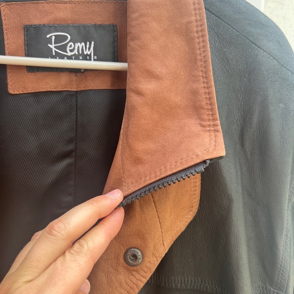 Remy Double Collar Men’s Leather Jacket - Picture 5 of 7